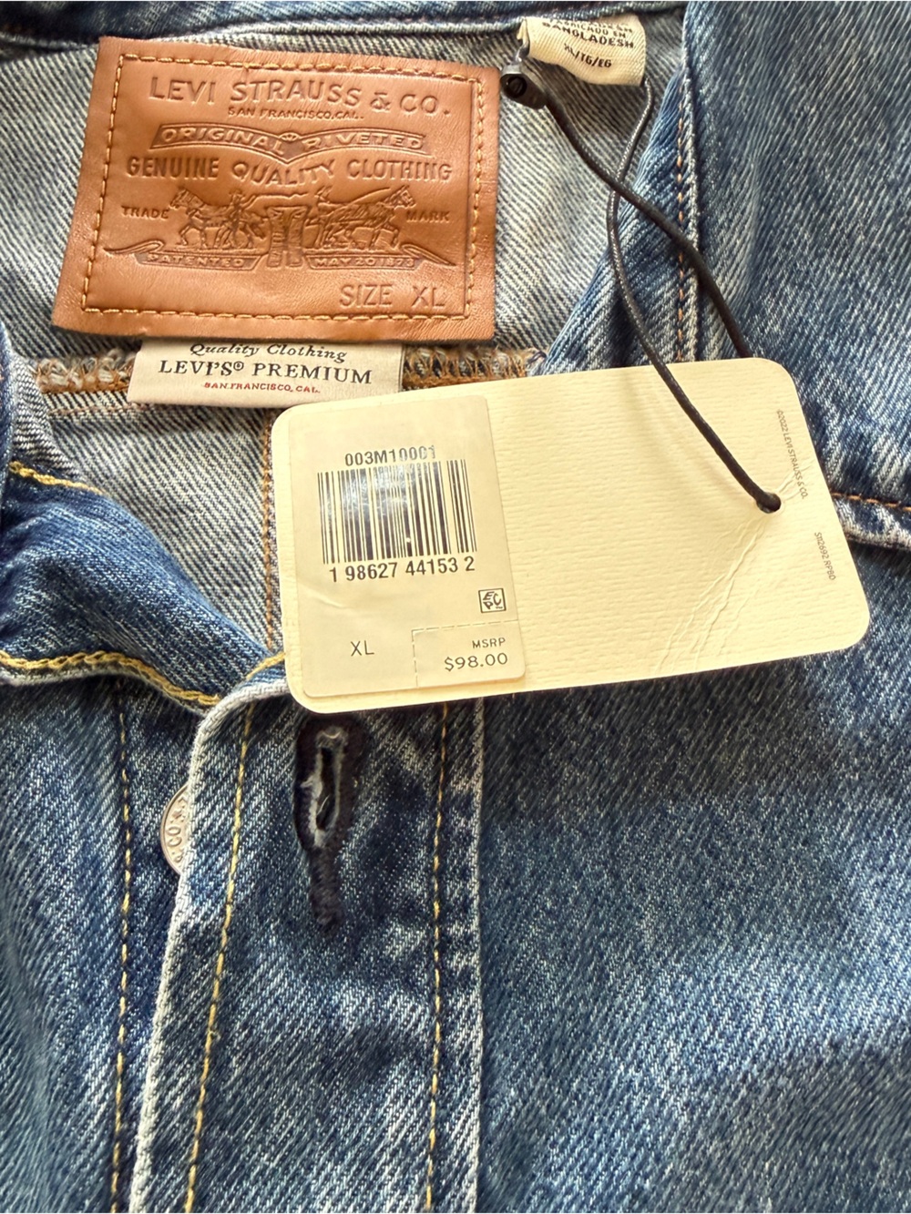 NWT Levi’s Men’s Oversized Twisted Shacket Denim Shirt Jacket Medium Wash Sz XL - Picture 11 of 15